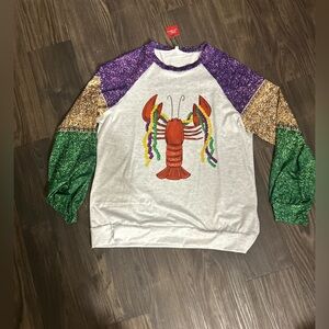 Women Mardi Gras Crawfish Shirt Sz Small
